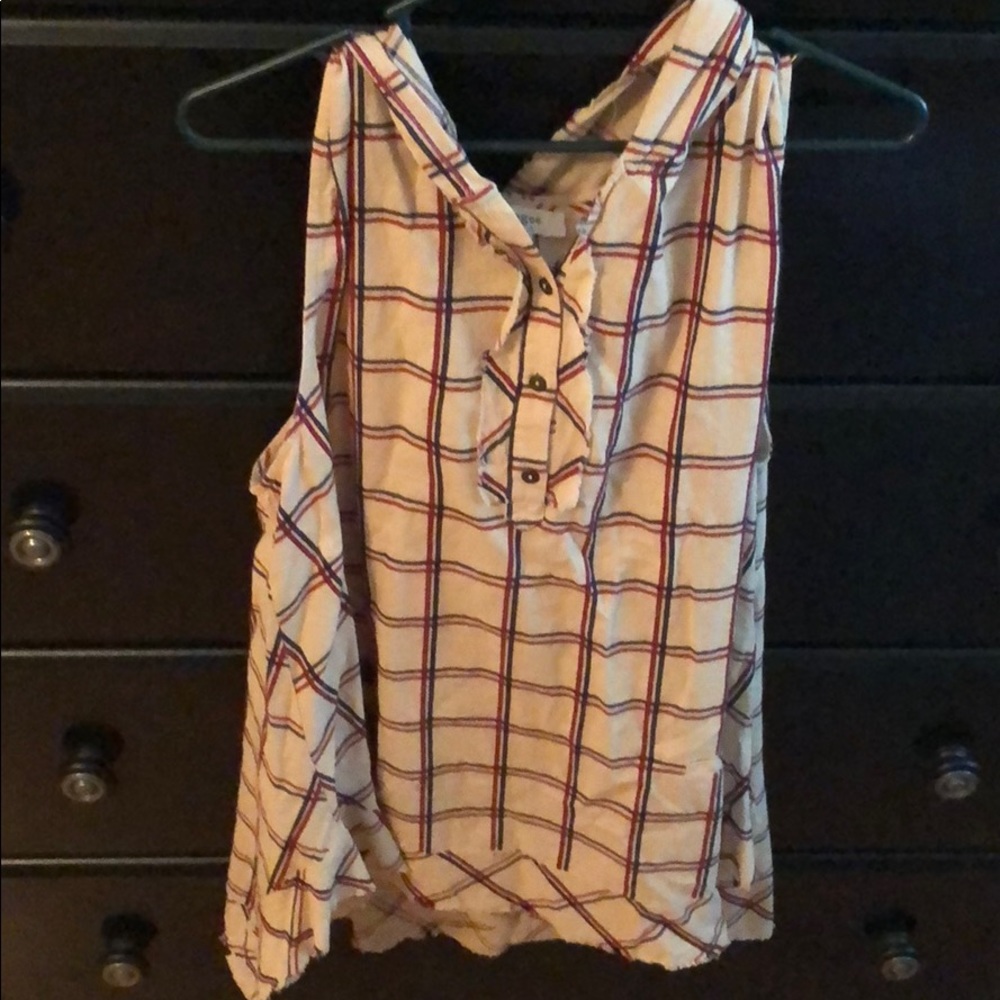 Umgee red and navy blue tank